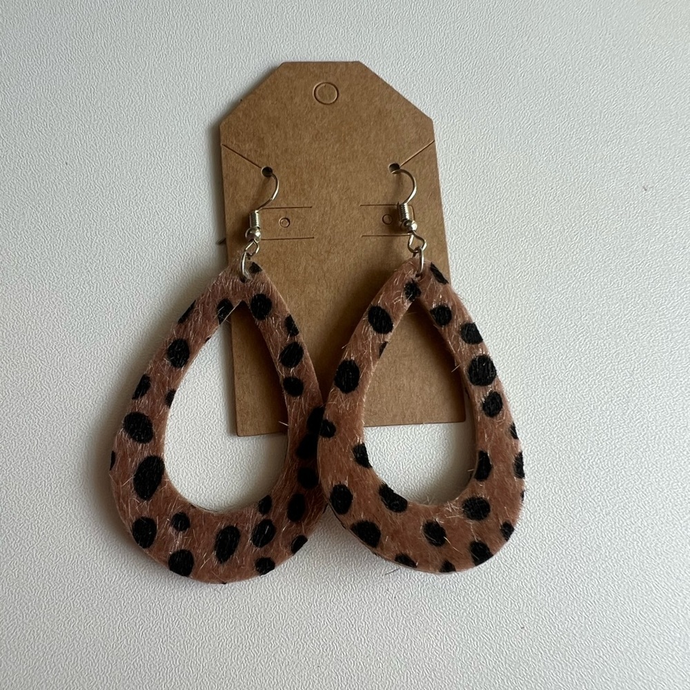 Leopard Print Teardrop Earrings